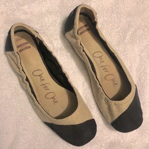 Toms One for One Burlap Flats Size 6.5